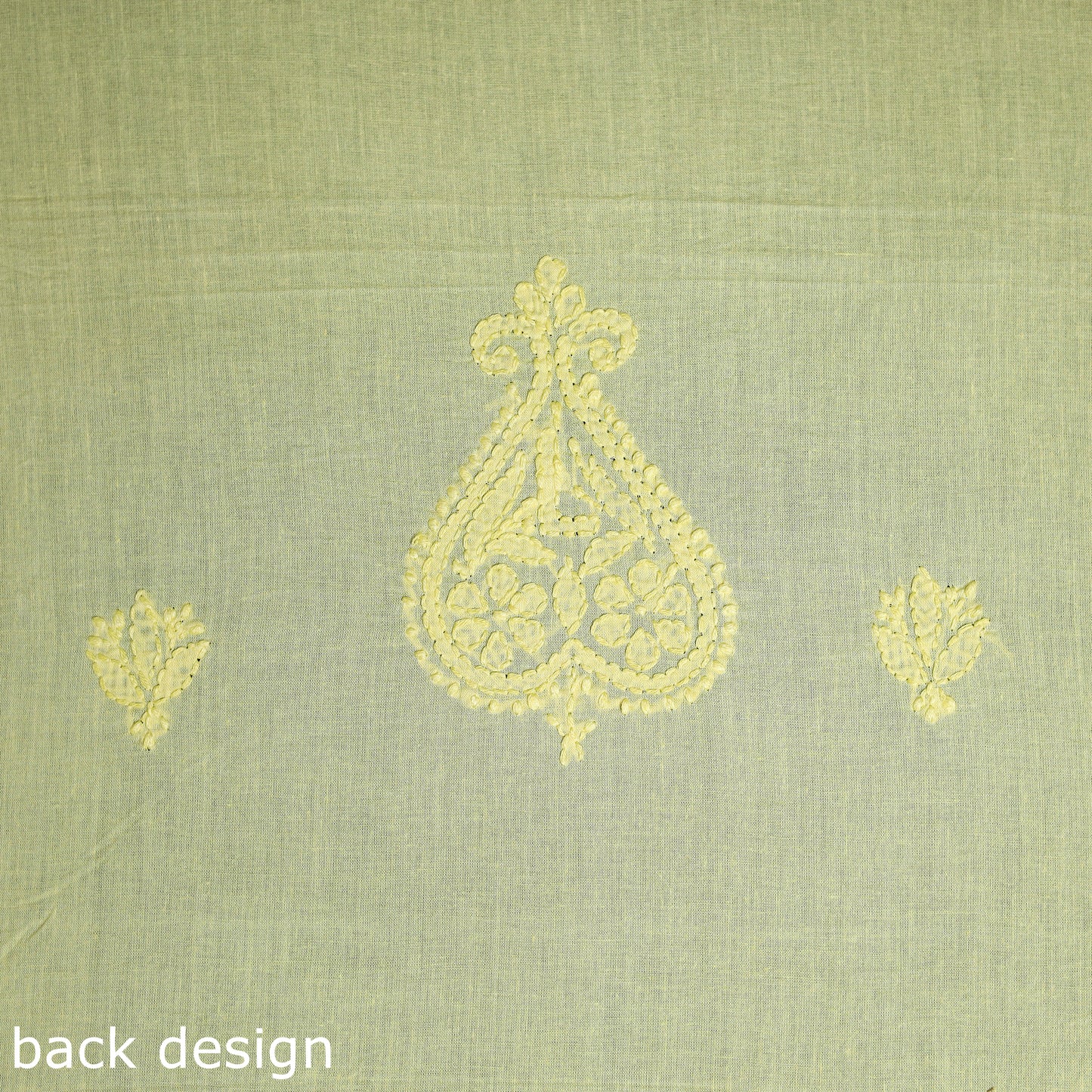 Yellow Hand Embroidery Mul Cotton Chikankari Kurta Material