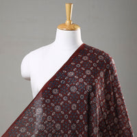 Maroon - Ajrakh Hand Block Printed Mul Cotton Fabric