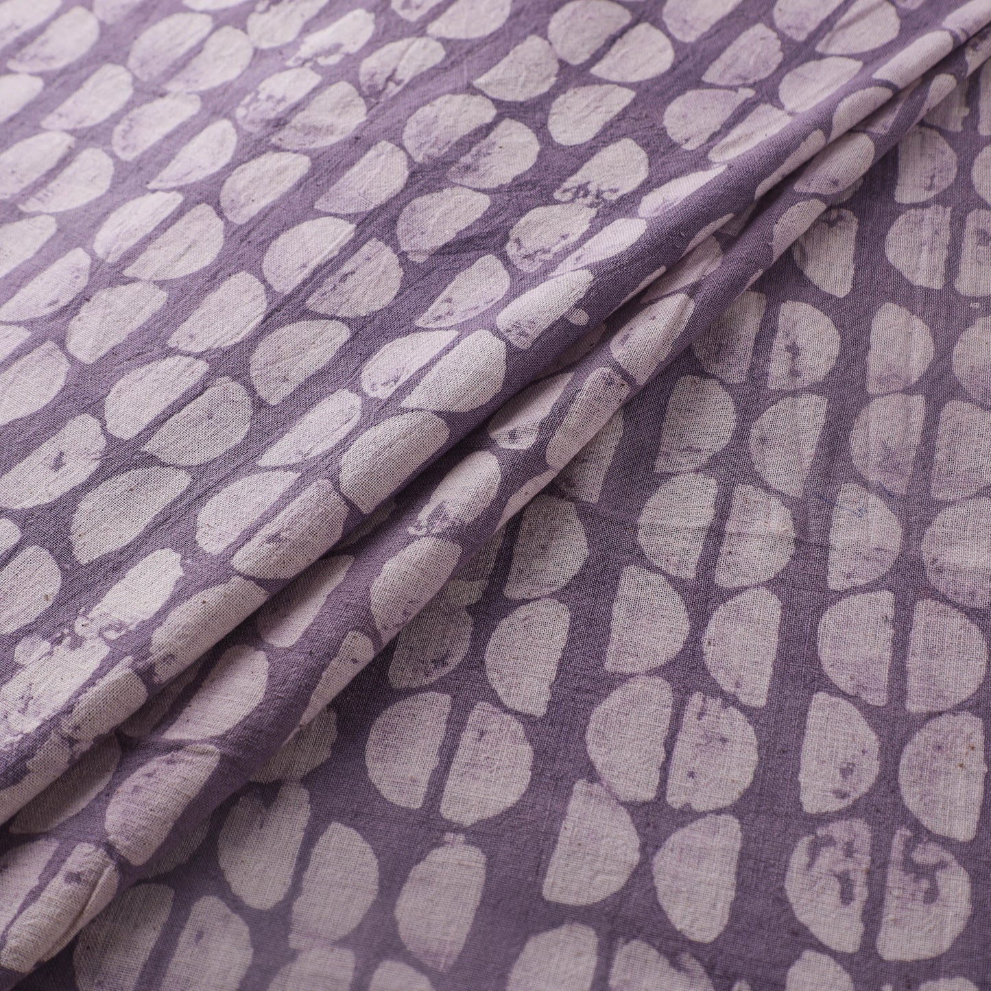 Purple - Authentic Kutch Hand Block Batik Print Pure Handwoven Natural Dyed Kala Cotton Fabric 44