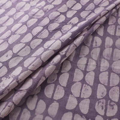 Purple - Authentic Kutch Hand Block Batik Print Pure Handwoven Natural Dyed Kala Cotton Fabric 44