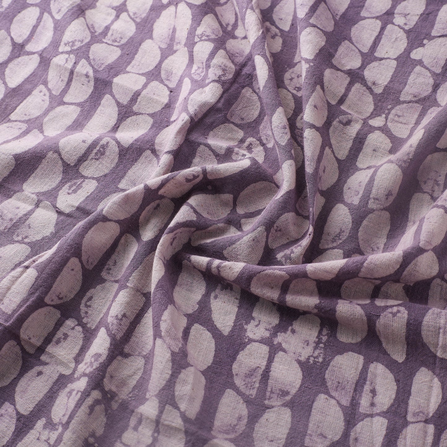 Purple - Authentic Kutch Hand Block Batik Print Pure Handwoven Natural Dyed Kala Cotton Fabric 44