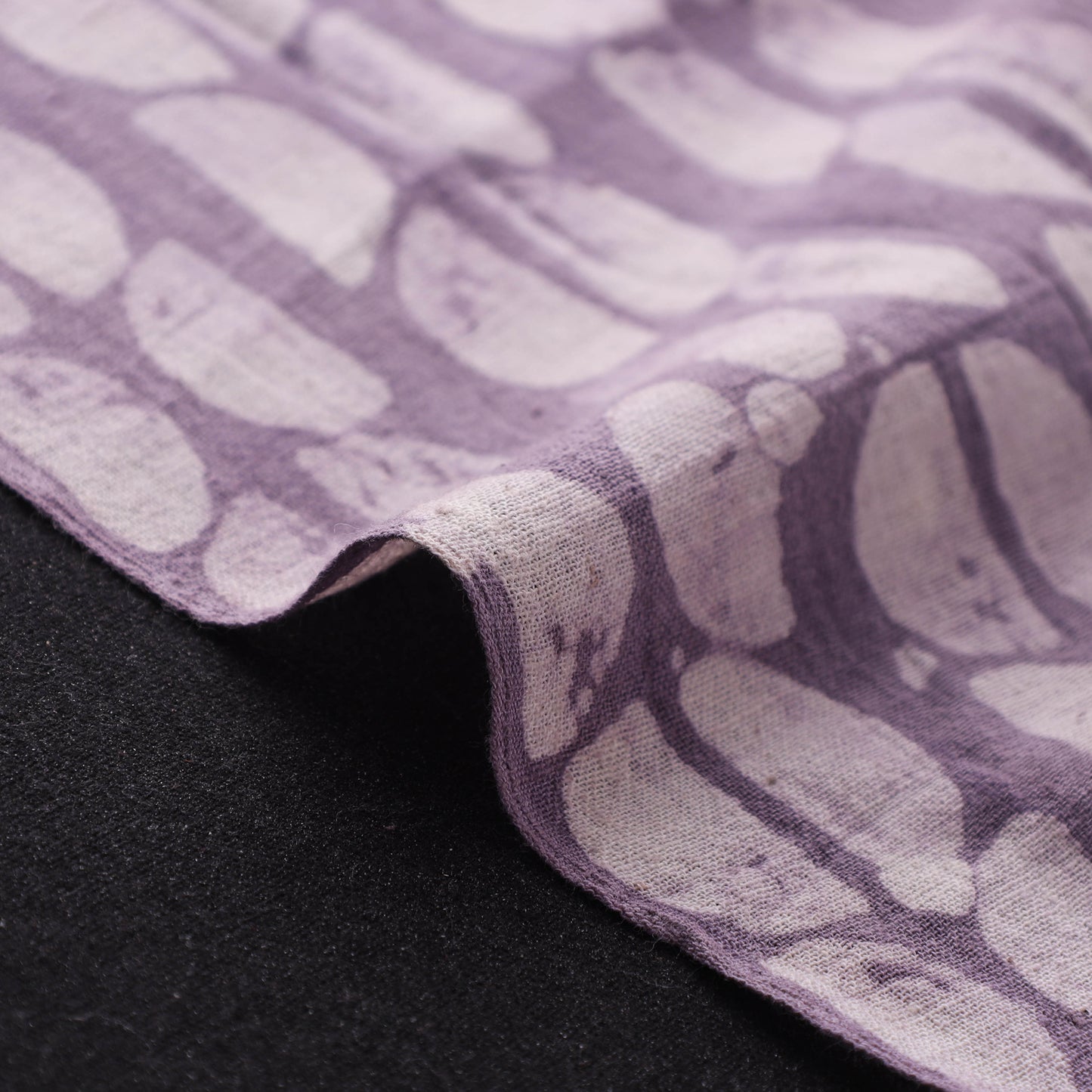 Purple - Authentic Kutch Hand Block Batik Print Pure Handwoven Natural Dyed Kala Cotton Fabric 44