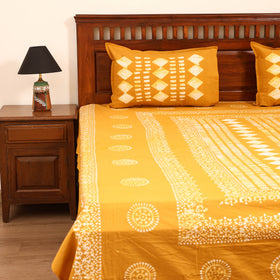 Hand Block Batik Print Cotton Double Bedsheet Set (108 x 90 in) 18