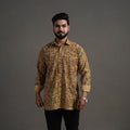 Buy Yellow Pedana Block Print Cotton Men Kalamkari Shirt 