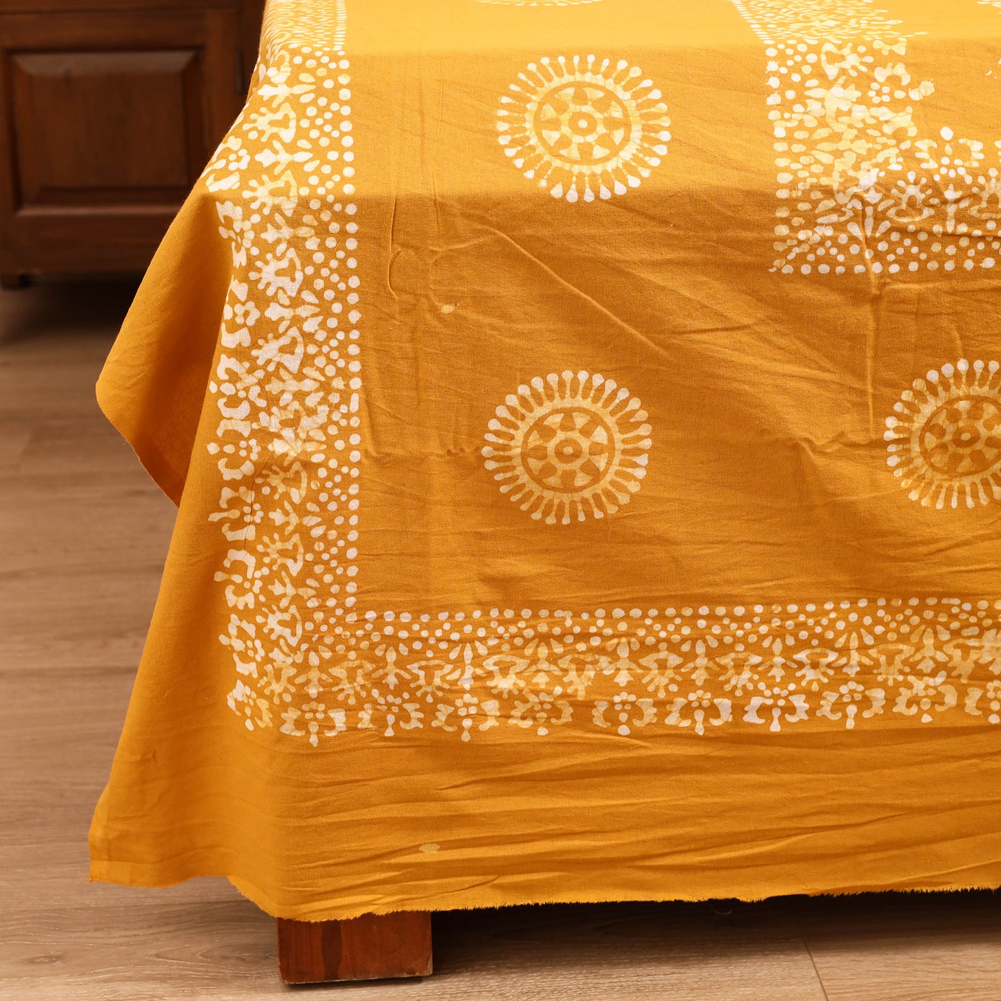Hand Block Batik Print Cotton Double Bedsheet Set (108 x 90 in) 18