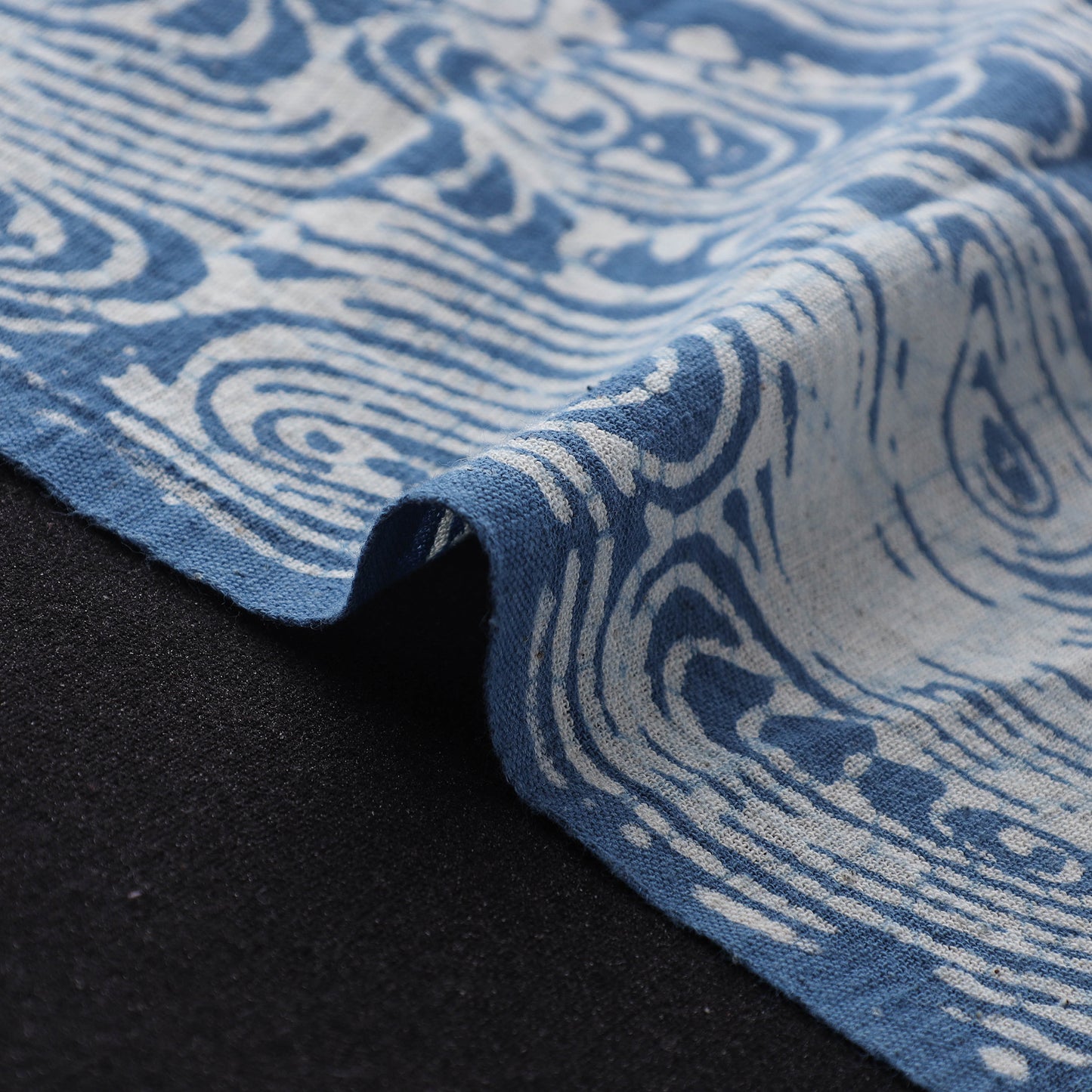 Blue - Authentic Kutch Hand Block Batik Print Pure Handwoven Natural Dyed Kala Cotton Fabric 47