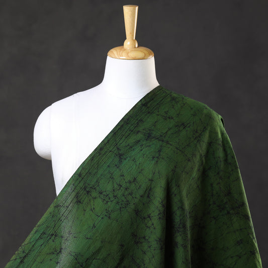 Green - Hand Batik Printed Pure Cotton Fabric