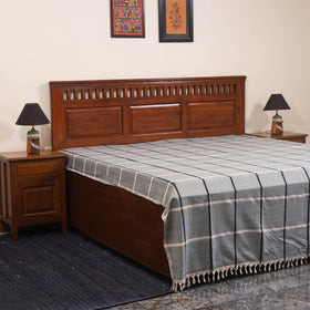 Blue - double handloom cotton bed sheet (108 x 90 in) 39