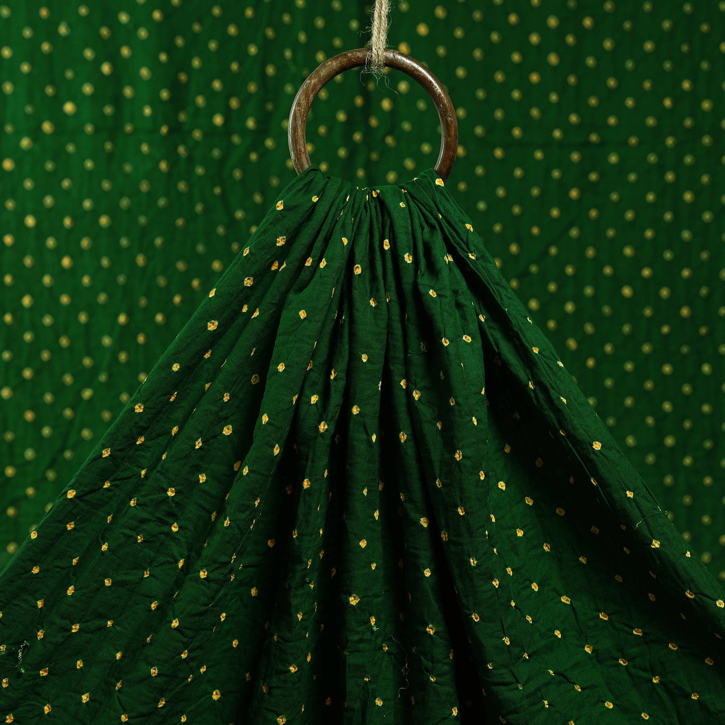 Green - Kutch Bandhani Tie-Dye Cotton Fabric 08