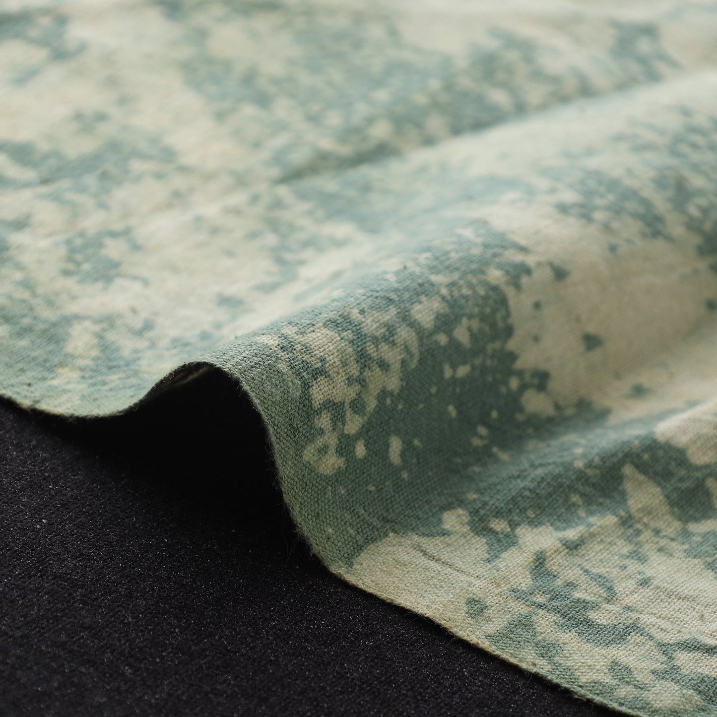 Green - Authentic Kutch Hand Block Batik Print Pure Handwoven Natural Dyed Kala Cotton Fabric 49