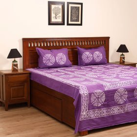 Hand Block Batik Print Cotton Double Bedsheet Set (108 x 90 in) 20