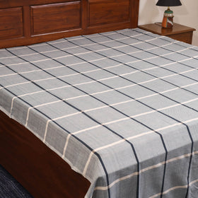 Blue - double handloom cotton bed sheet (108 x 90 in) 39