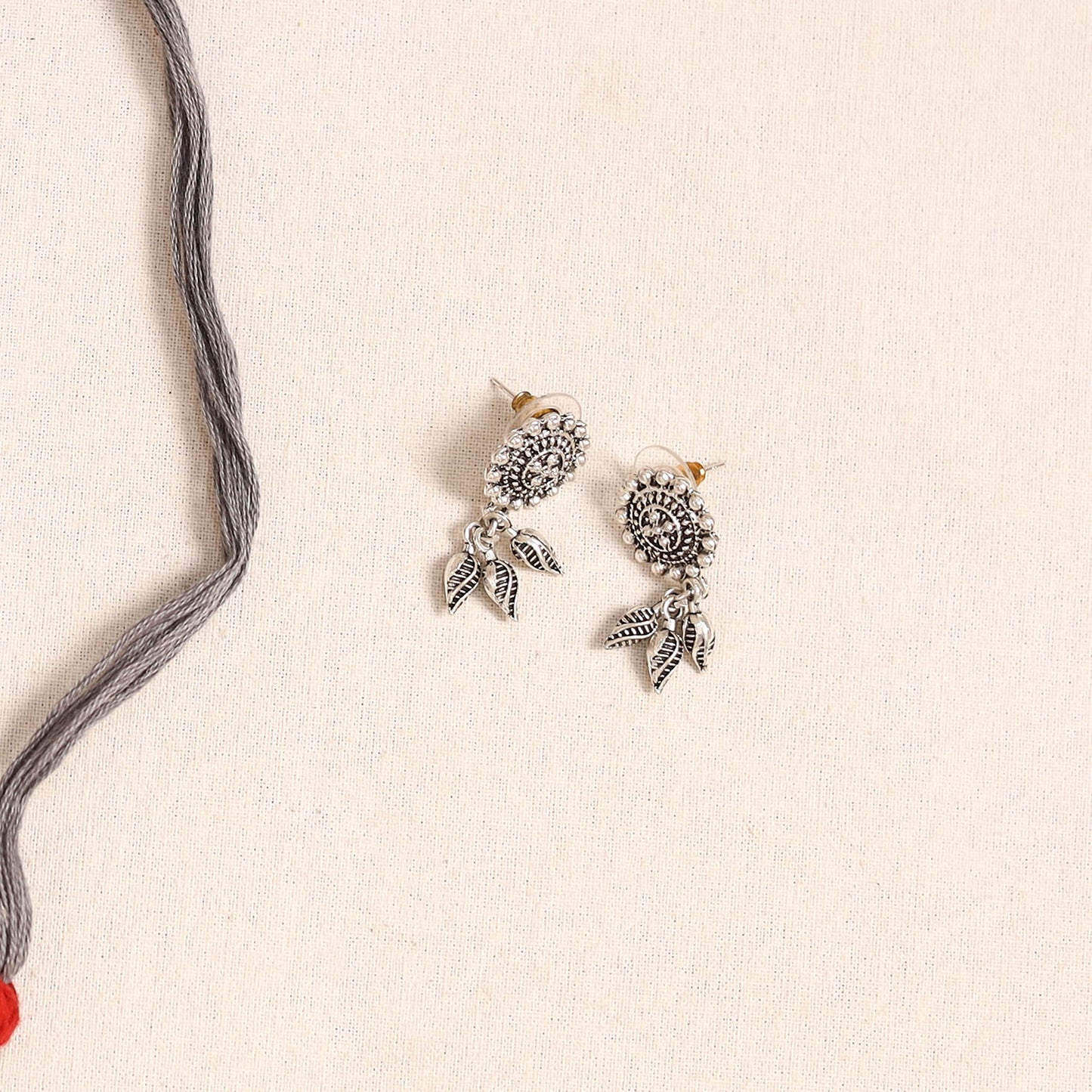 Grey - german silver fabart necklace set 16 - handcrafted