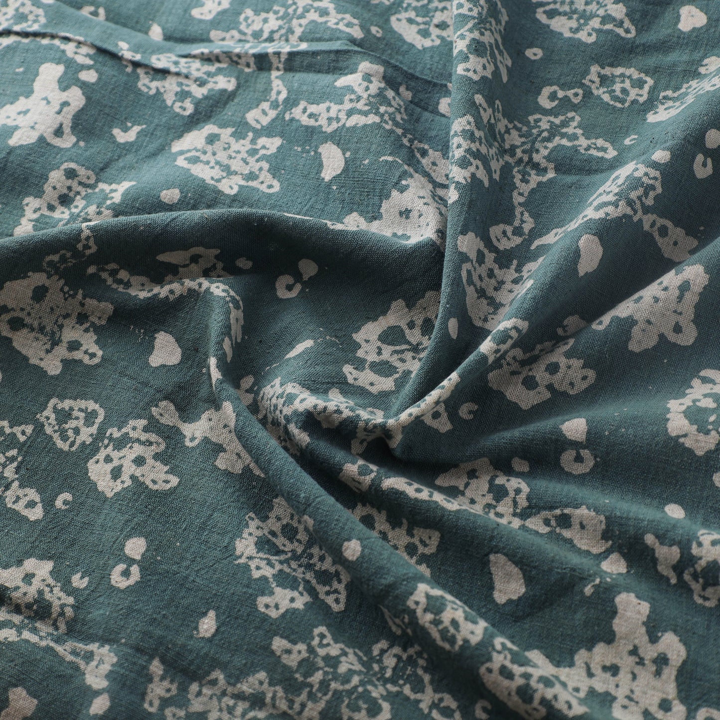 Green - Authentic Kutch Hand Block Batik Print Pure Handwoven Natural Dyed Kala Cotton Fabric 50