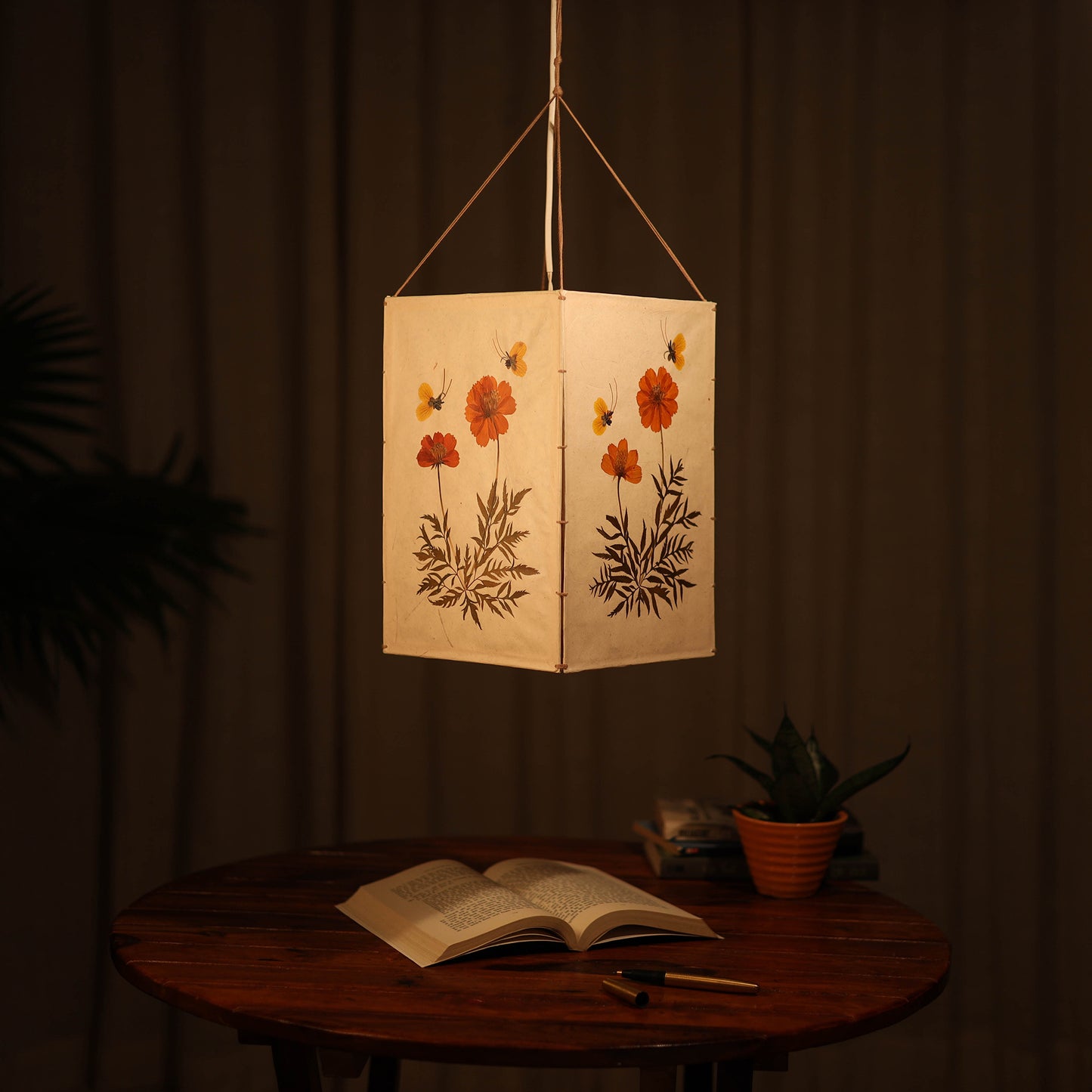 Cosmos Flower Art Work Hanging Lamp Shade