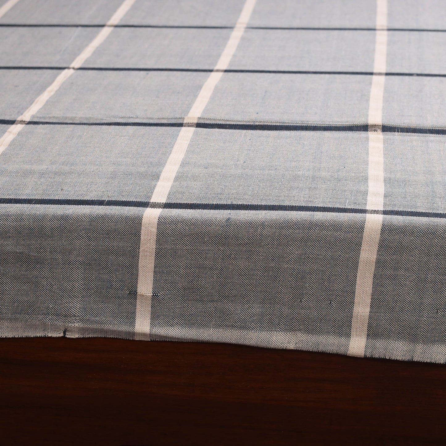 Blue - double handloom cotton bed sheet (108 x 90 in) 39