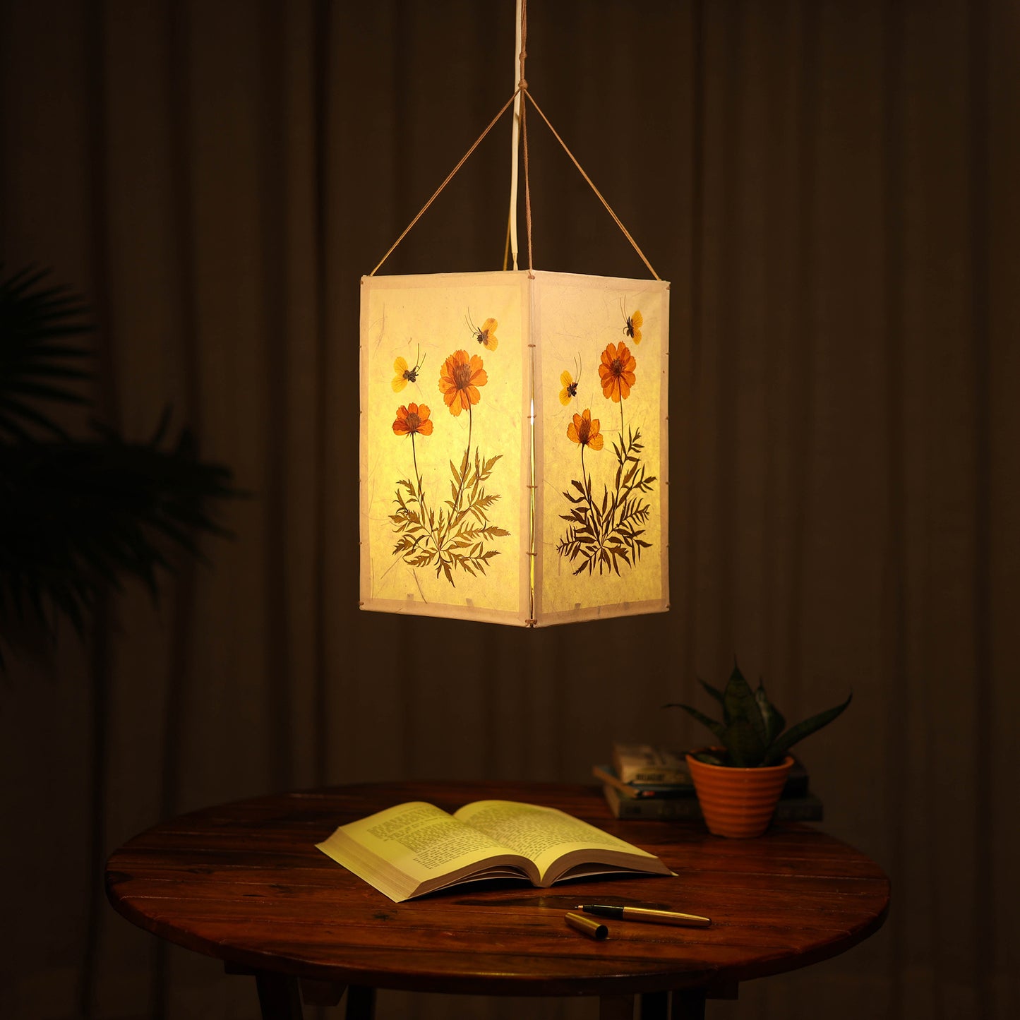 Cosmos Flower Art Work Hanging Lamp Shade