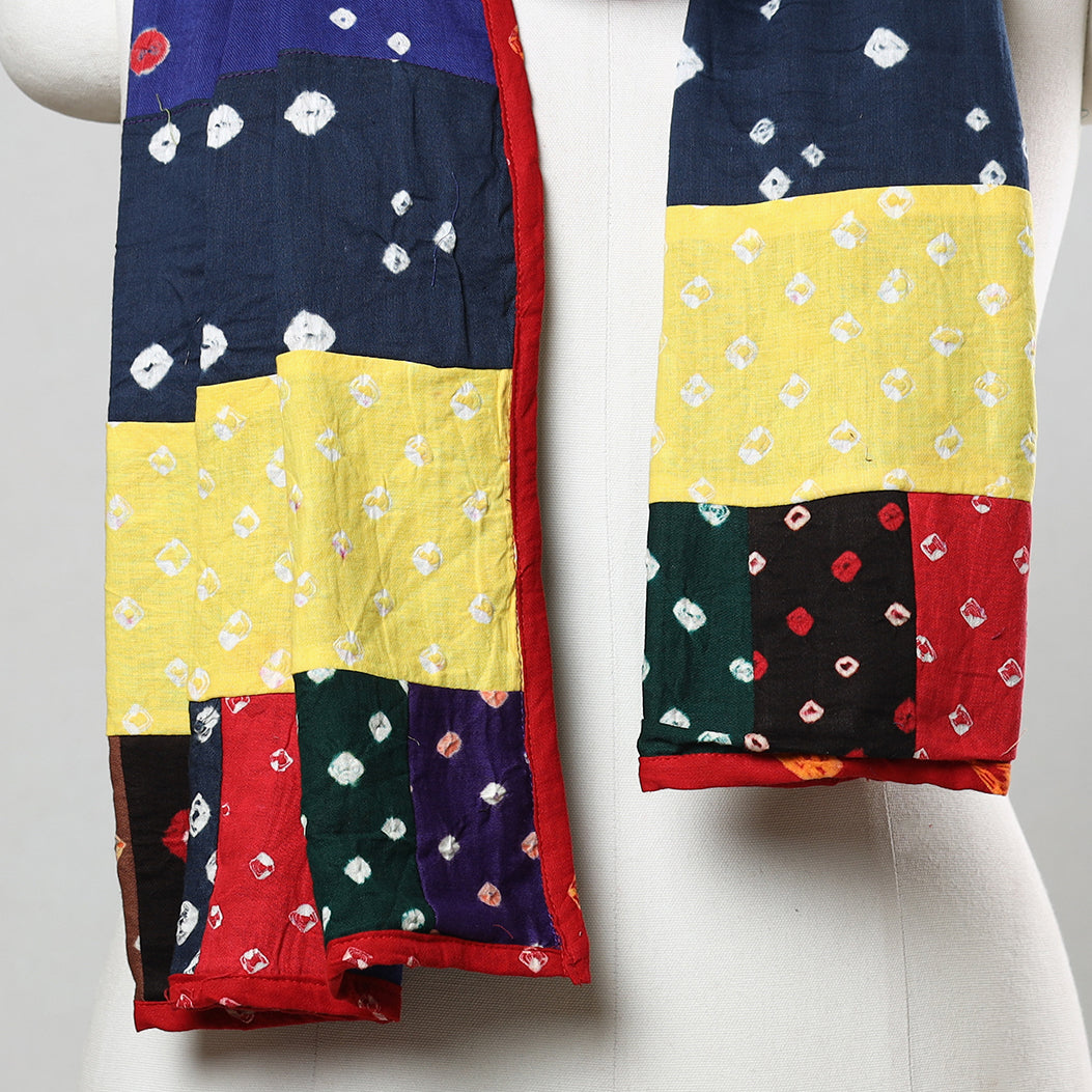 Multicolor - Bandhani Tie-Dye Patchwork Cotton Stole 06