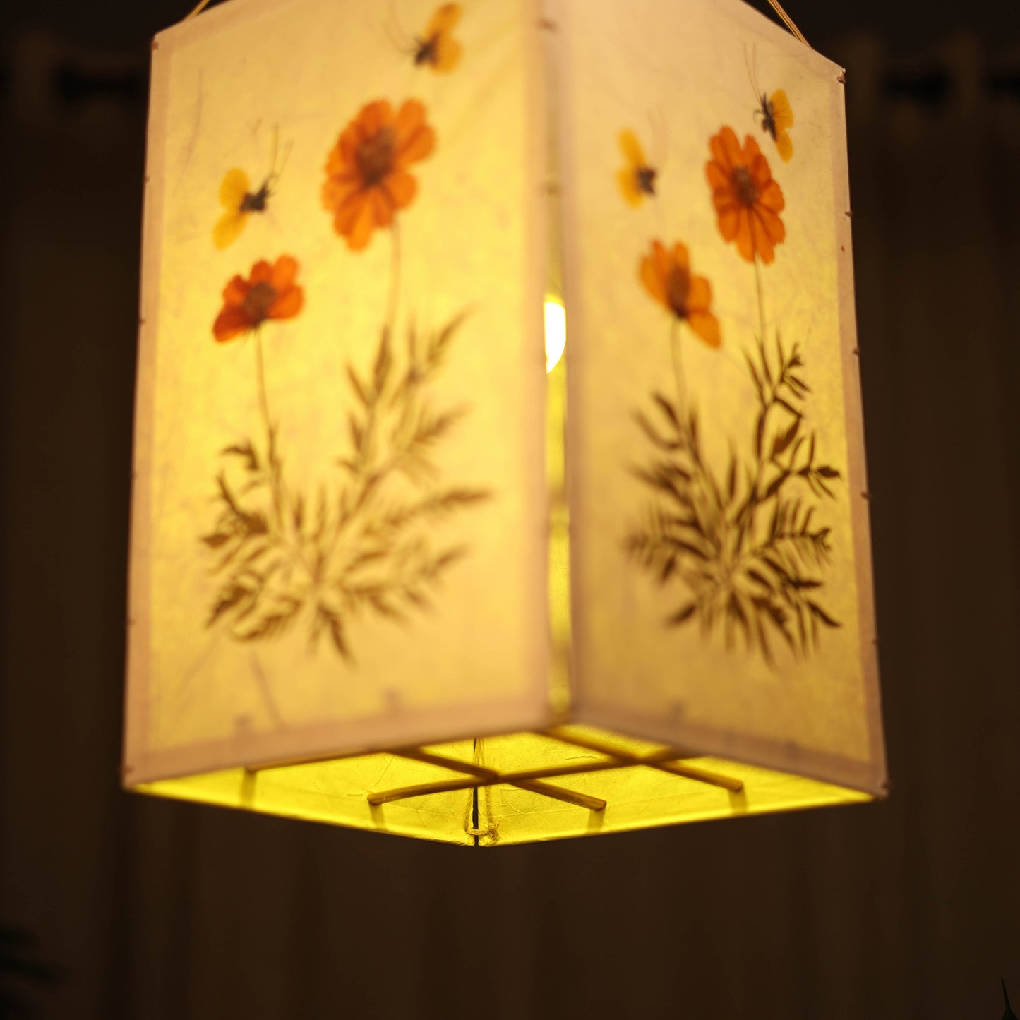 Cosmos Flower Art Work Hanging Lamp Shade