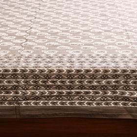 Brown - cotton double sanganeri bed sheet set (108 x 90 in)