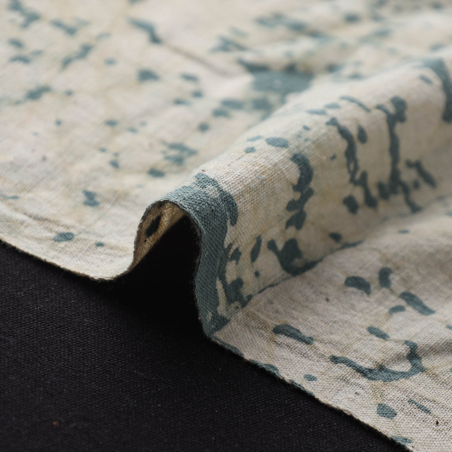 Green - Authentic Kutch Hand Block Batik Print Pure Handwoven Natural Dyed Kala Cotton Fabric 51