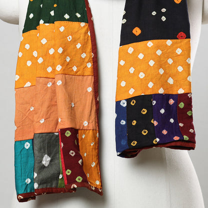 Multicolor - Bandhani Tie-Dye Patchwork Cotton Stole 08