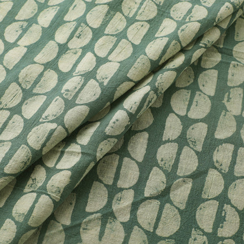 Green - Authentic Kutch Hand Block Batik Print Pure Handwoven Natural Dyed Kala Cotton Fabric 58