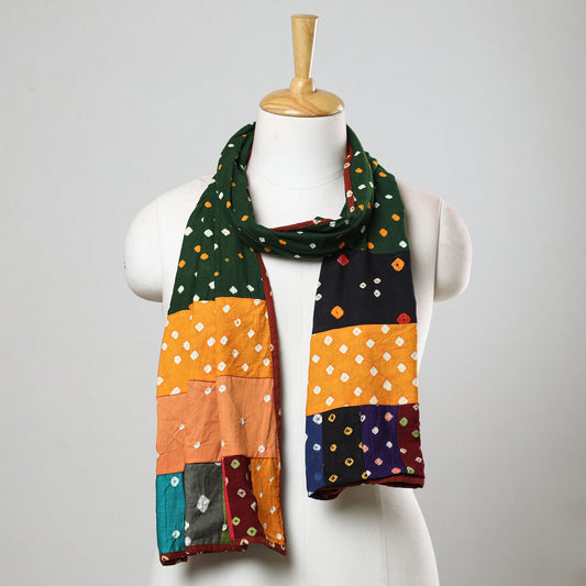 Multicolor - Bandhani Tie-Dye Patchwork Cotton Stole 08