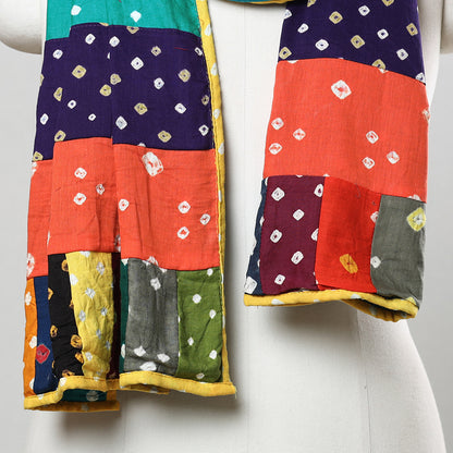 Multicolor - Bandhani Tie-Dye Patchwork Cotton Stole 09