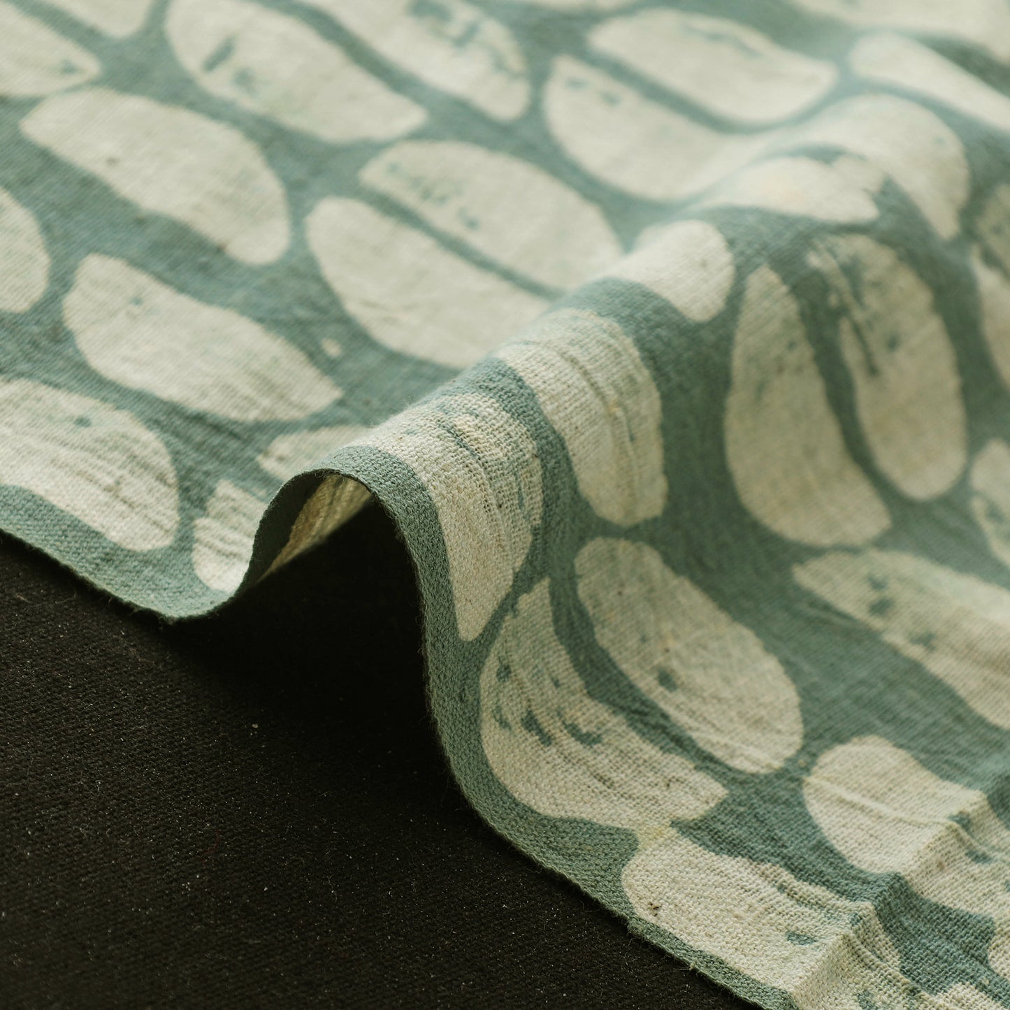Green - Authentic Kutch Hand Block Batik Print Pure Handwoven Natural Dyed Kala Cotton Fabric 58