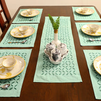 Applique Cut Work Table Runner with Table Mat Set 50