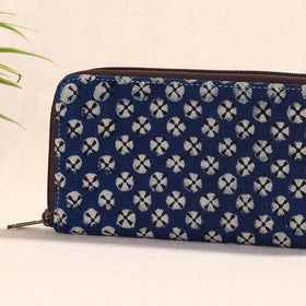 Blue Handcrafted Block Printed Fabric Clutch Wallet