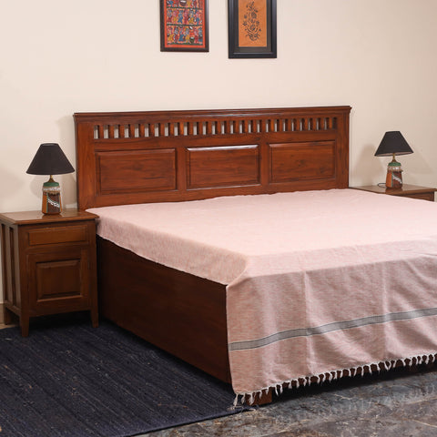 Pink - double handloom cotton bed sheet (108 x 90 in) 42