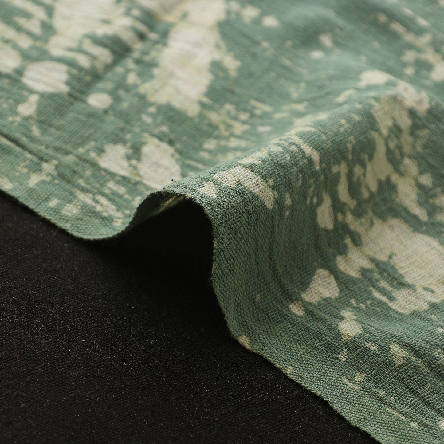 Green - Authentic Kutch Hand Block Batik Print Pure Handwoven Natural Dyed Kala Cotton Fabric 54