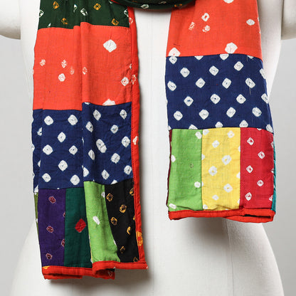 Multicolor - Bandhani Tie-Dye Patchwork Cotton Stole 16