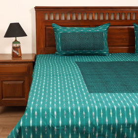 Pochampally Ikat with Bagh Patch Cotton Double Bedsheet Set (108 x 90 in) 02