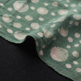 Green - Authentic Kutch Hand Block Batik Print Pure Handwoven Natural Dyed Kala Cotton Fabric 55