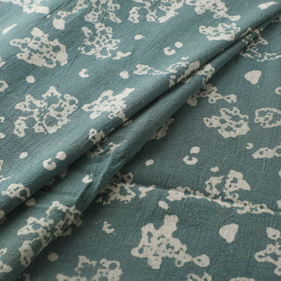 Green - Authentic Kutch Hand Block Batik Print Pure Handwoven Natural Dyed Kala Cotton Fabric 56