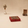 Red - Handpainted Kalamkari Natural Dyed Ghicha Silk Jewellery Box 19