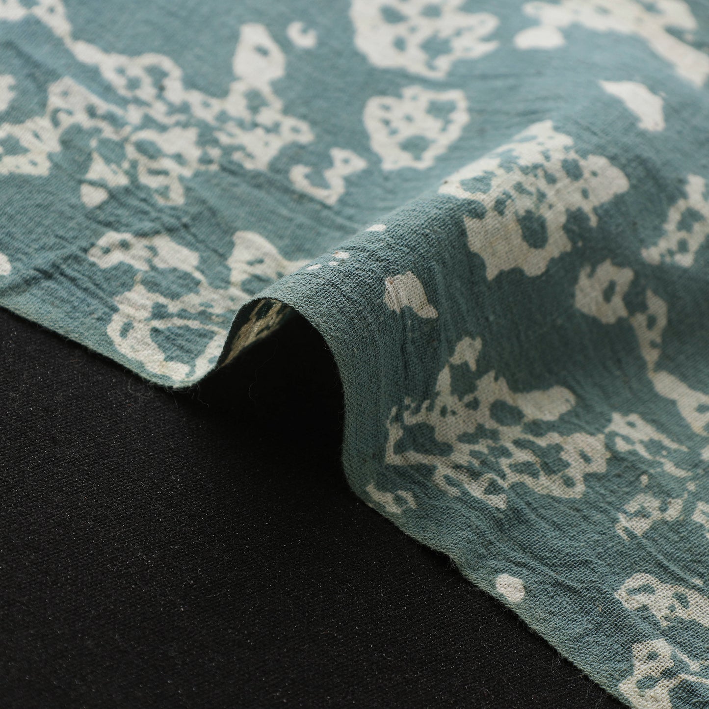 Green - Authentic Kutch Hand Block Batik Print Pure Handwoven Natural Dyed Kala Cotton Fabric 56