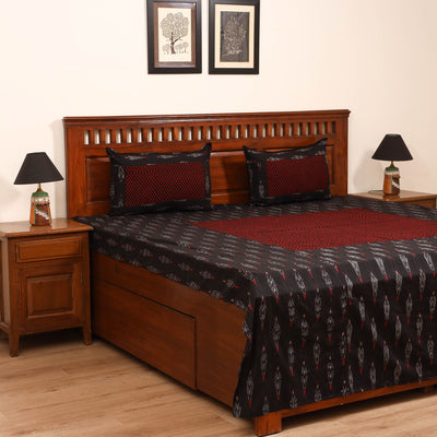 Pochampally Ikat with Bagh Patch Cotton Double Bedsheet Set (108 x 90 in) 03