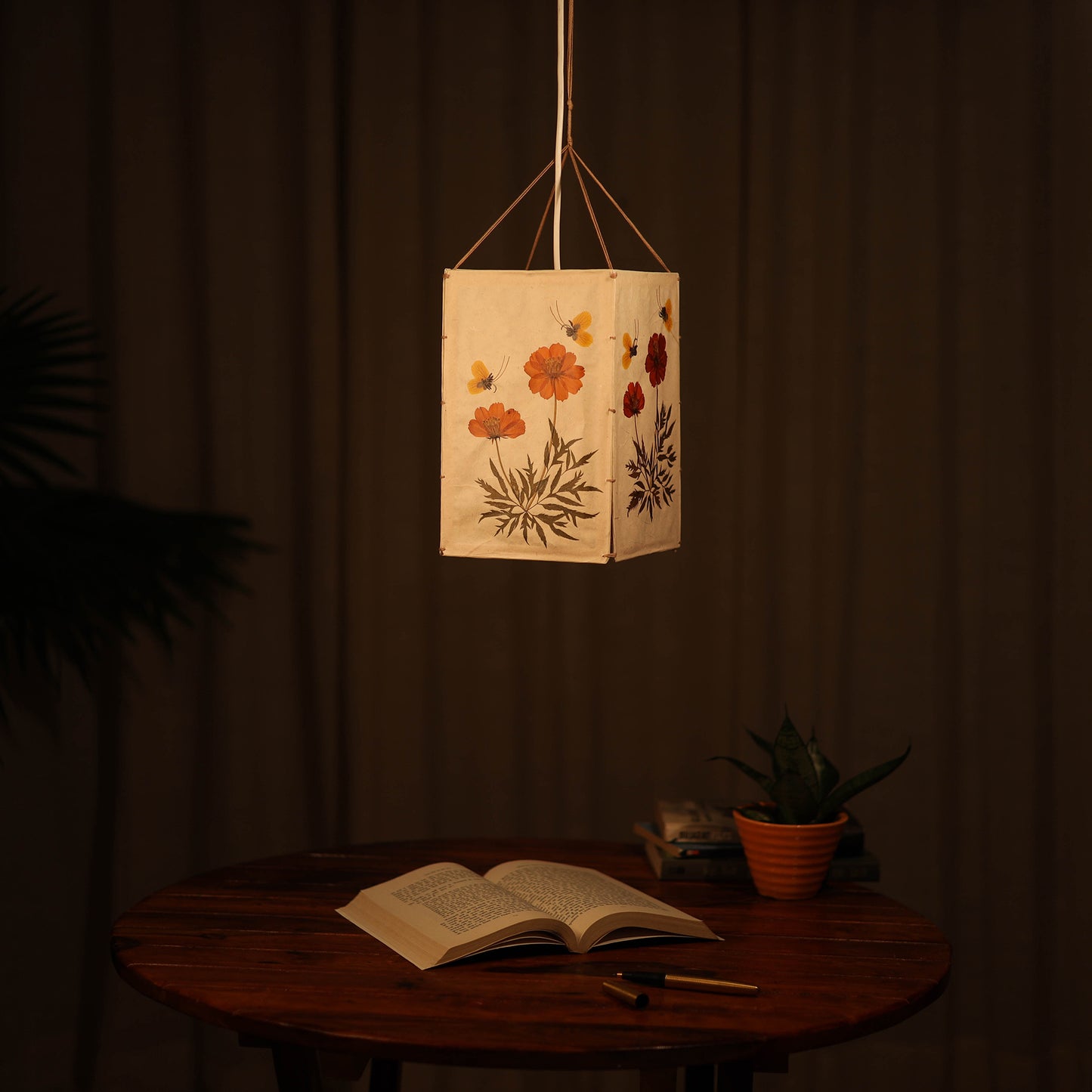 Cosmos Flower Art Work Hanging Lamp Shade