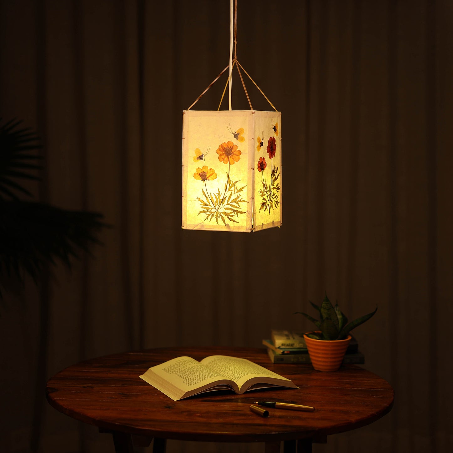 Cosmos Flower Art Work Hanging Lamp Shade