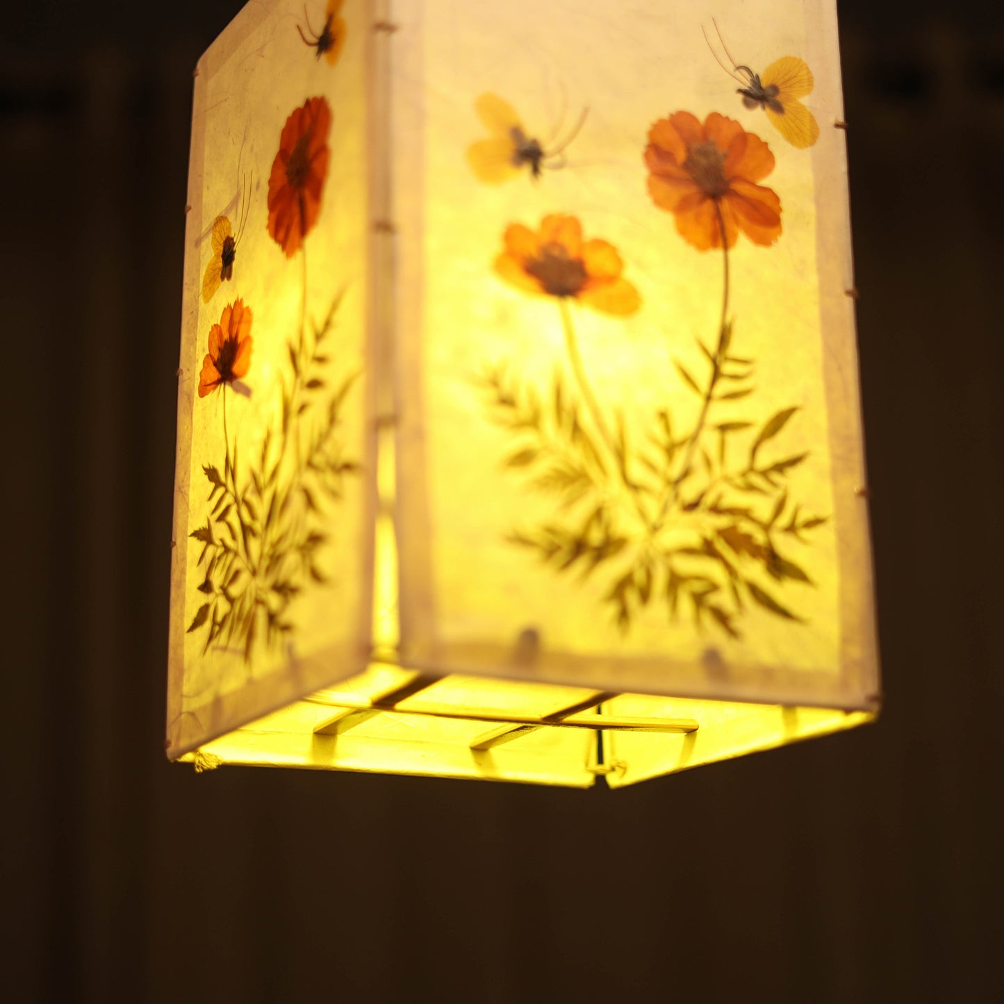 Cosmos Flower Art Work Hanging Lamp Shade