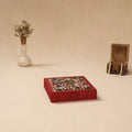 Red - Handpainted Kalamkari Natural Dyed Ghicha Silk Jewellery Box 21