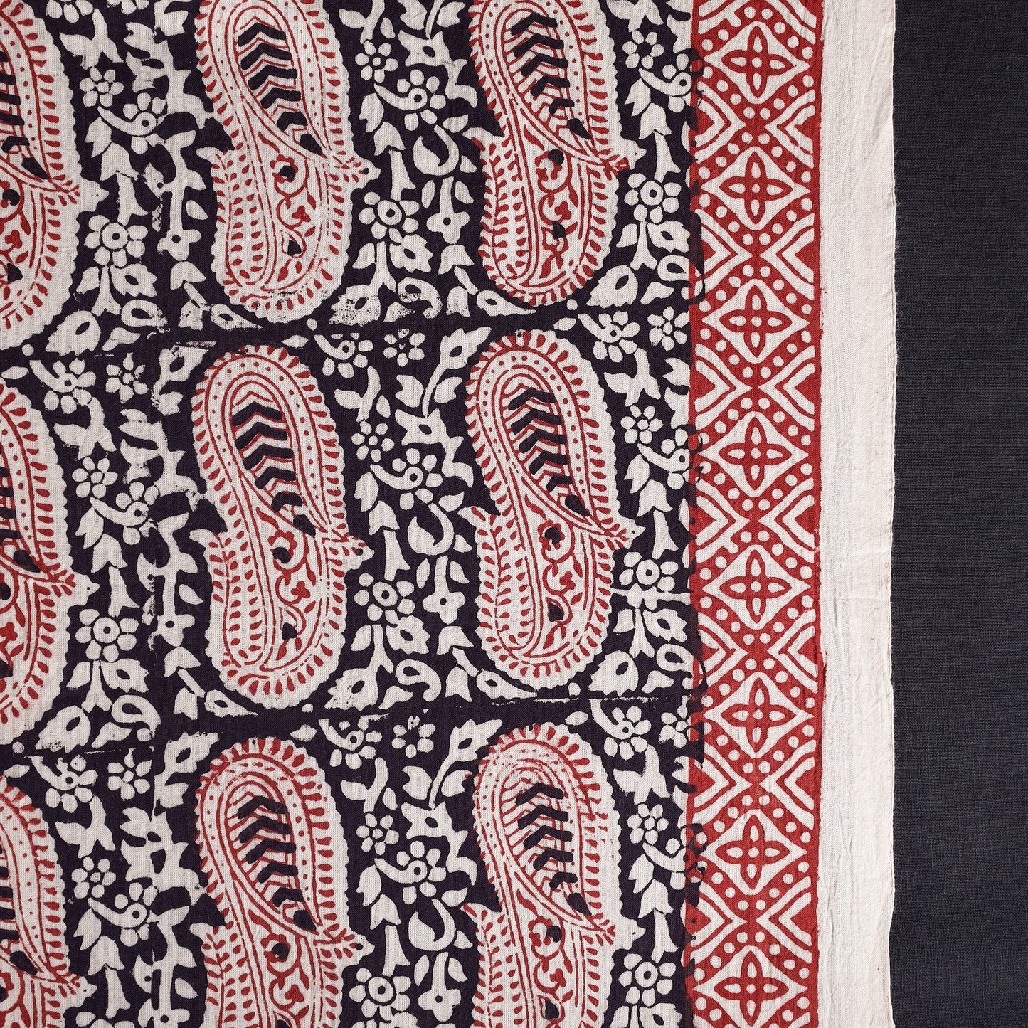 White - Bagh Block Printed Cotton Fabric