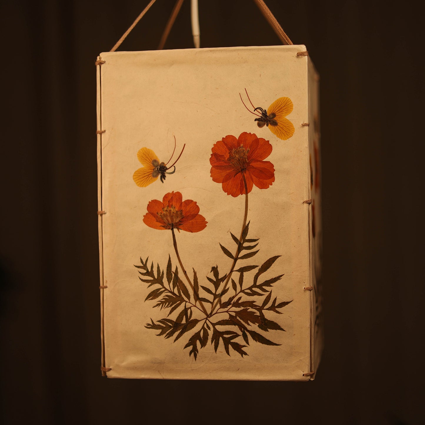 Cosmos Flower Art Work Hanging Lamp Shade