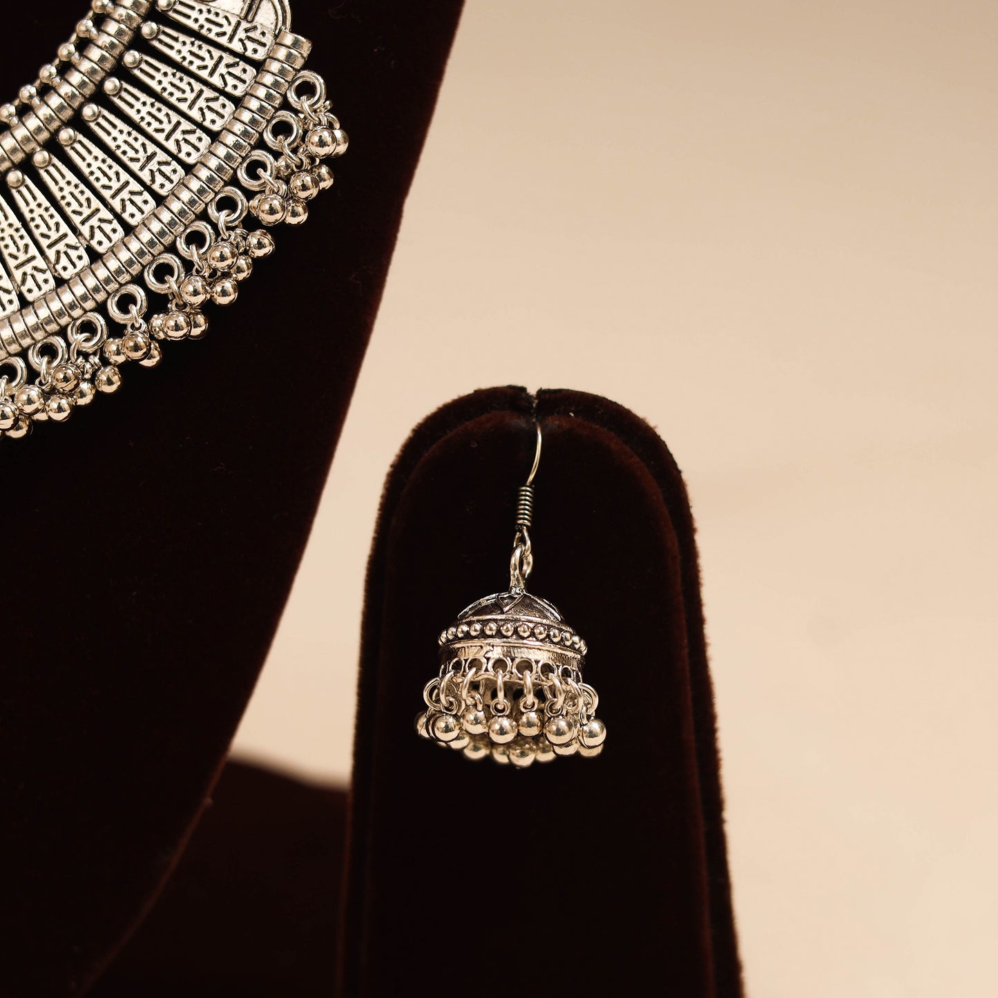 Yellow - german silver thread braided necklace set 04