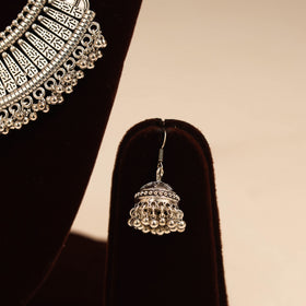 Yellow - german silver thread braided necklace set 04