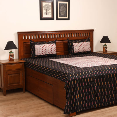 Pochampally Ikat with Bagh Patch Cotton Double Bedsheet Set (108 x 90 in) 04